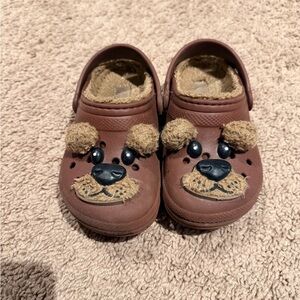 Kids fleece lined CROCS with Bear